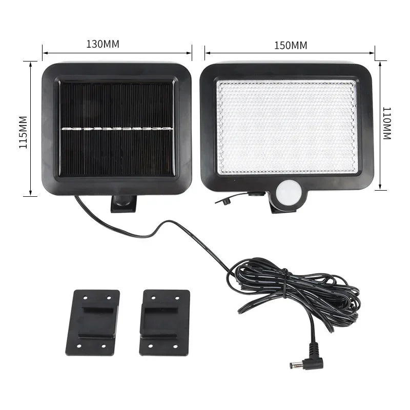 ZHIYU Outdoor Rectangle Black-White Plastic Body Solar-Powered Rechargeable Remote Control 3 Modes Split Warm-Cool White LED Intelligent Human Body Sensor Induction Waterproof Wall-Mounted Landscape Pathway Lights