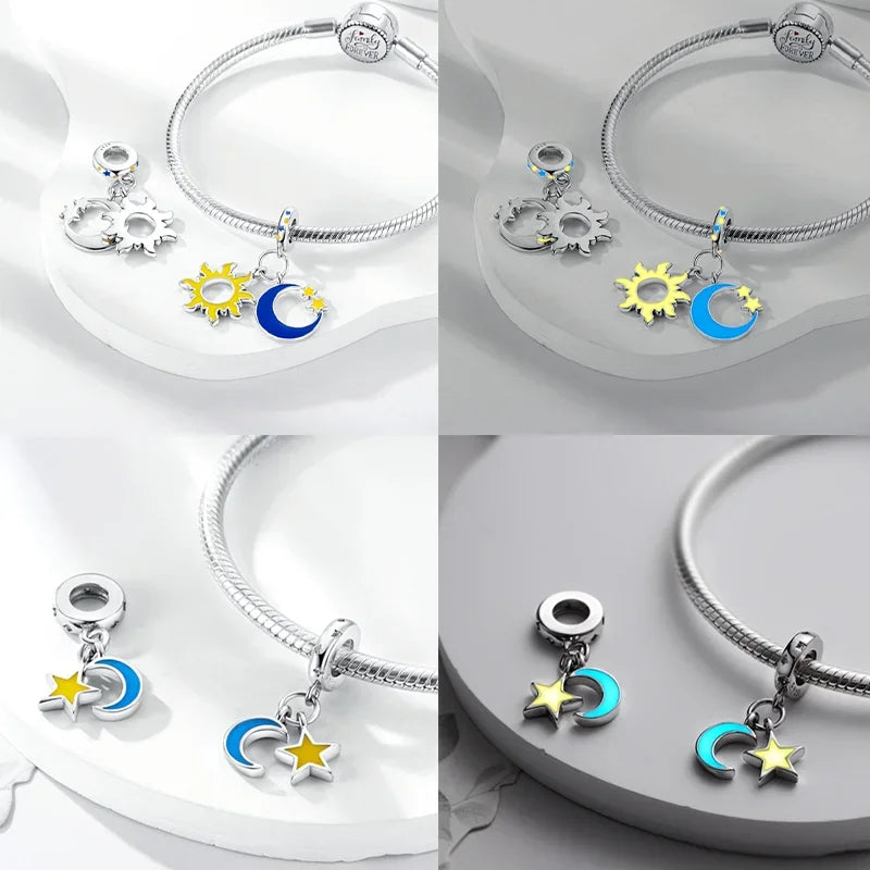 925 Sterling Silver Firefly Charms Glow in The Dark Pendant For Original Bracelet for Women fine Jewelry Love Gifts Diy