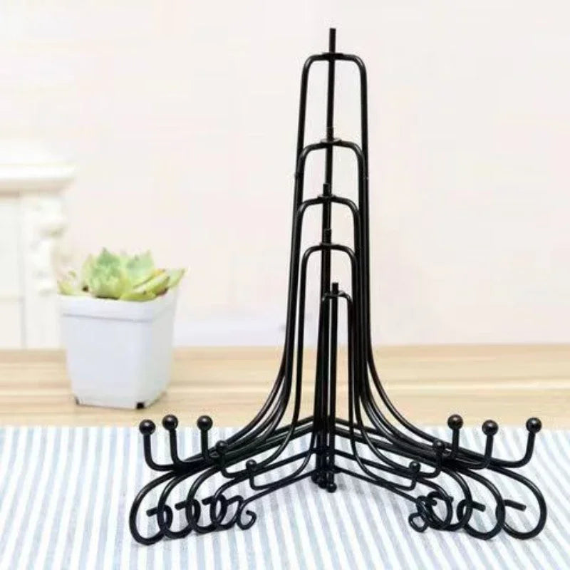 DIY Craft Black Thicken Iron Tube Bracket Foldable Removable Display Stand Holders