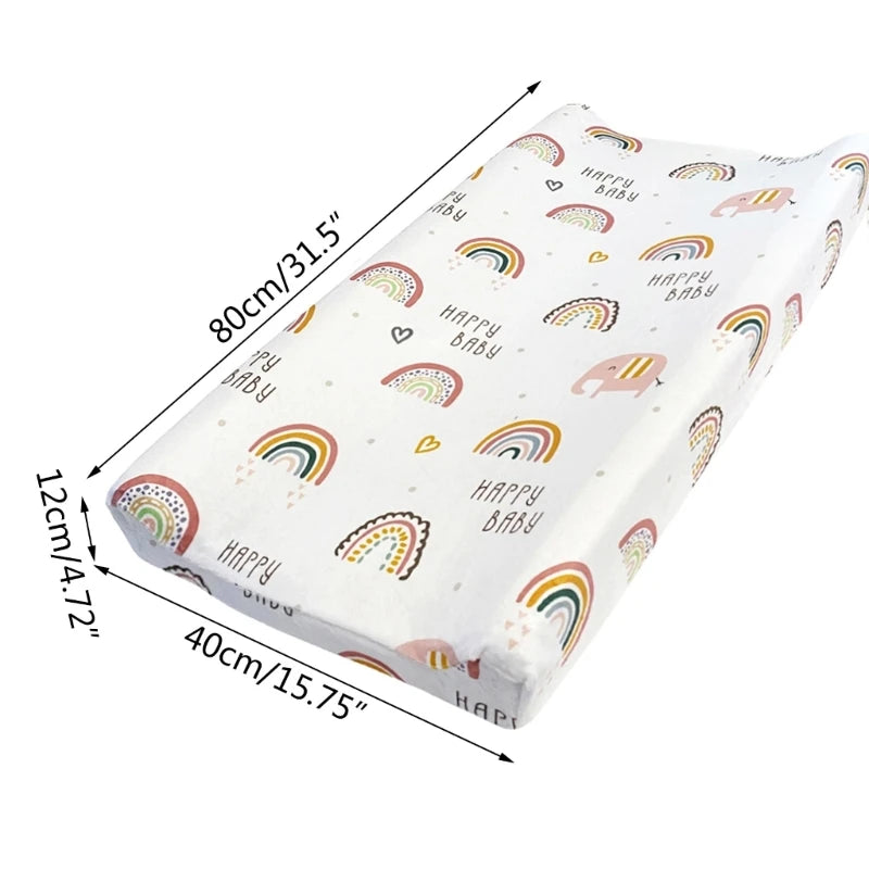 Newborn Babies Soft Polyester Fabric Cute Cartoon Design Removable Washable Diaper Changing Pad Printed COVERS/Colors-Multicolor/Floral/Animal/Rainbow