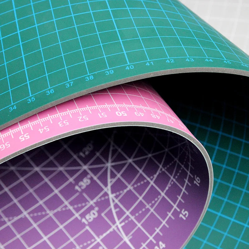 Durable Double-Sided PVC Multi-Purpose Self-Healing Grid-Lines Cutting Craft Mats/Colors-Green/Black/Gray/Pink/Purple