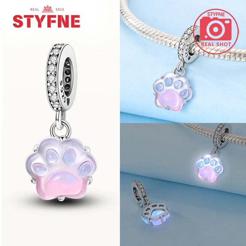 925 Sterling Silver Firefly Charms Glow in The Dark Pendant For Original Bracelet for Women fine Jewelry Love Gifts Diy