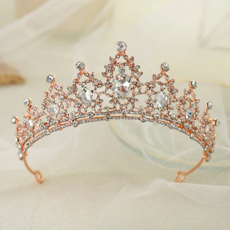 Adult Women Handmade Zinc Alloy Crystal-Rhinestone Bridal Hair Tiaras/Colors-Silver/Red/Blue/Gold/Pink/Floral