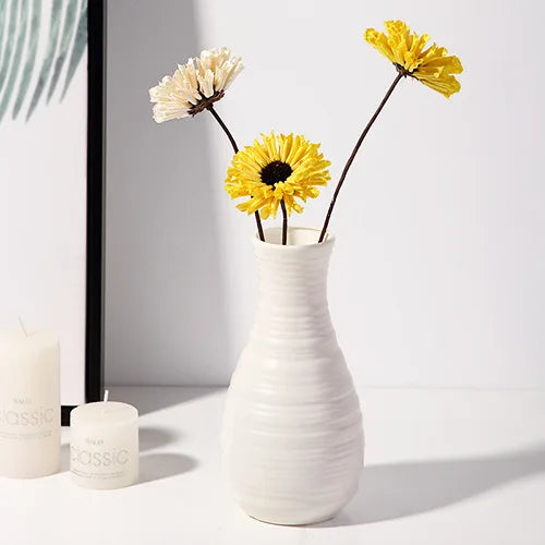 Nordic Modern Plastic Bottle Flower Vases/Colors-White/Clear