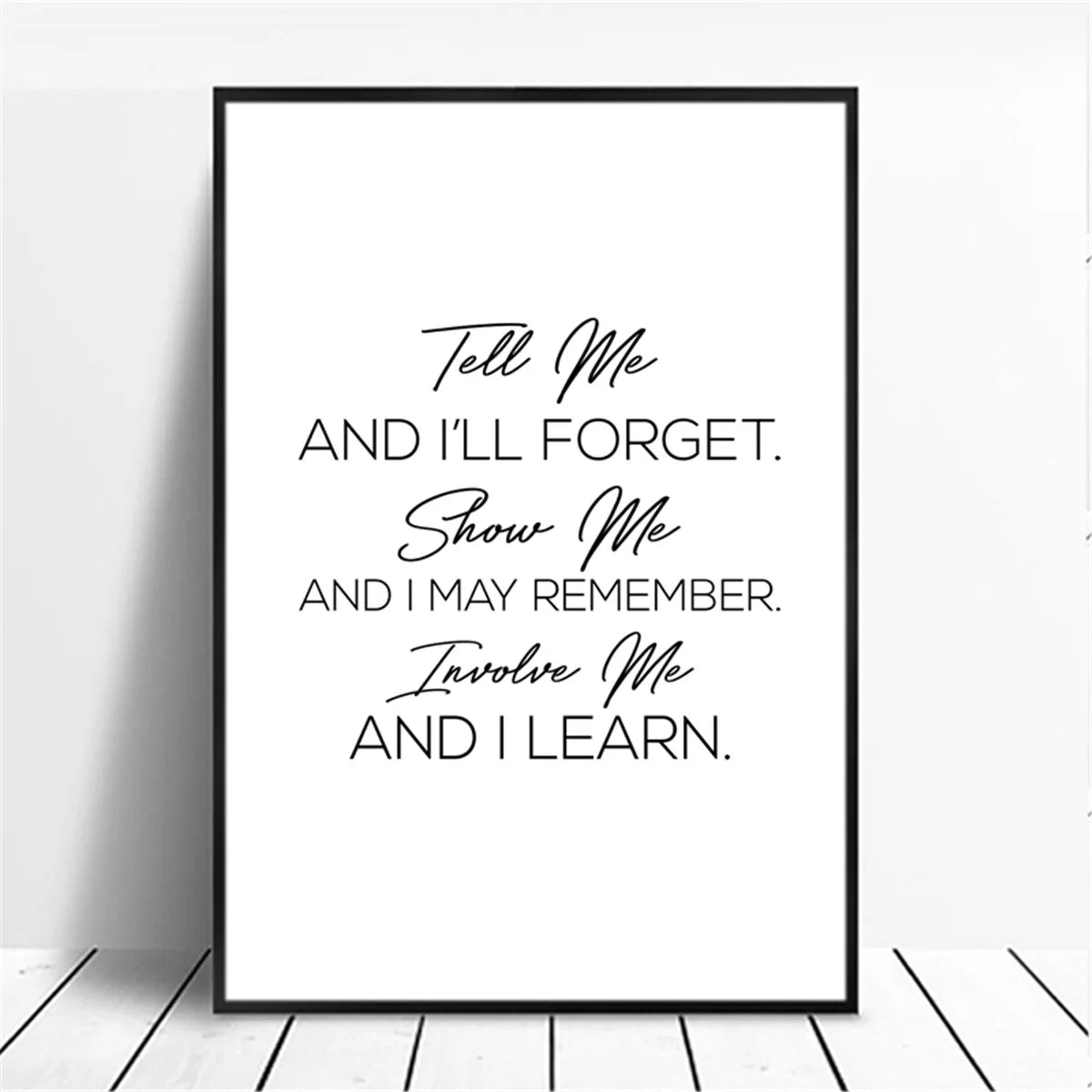 Unframed Canvas Rectangle Waterproof Ink Wall Black-White Quotes Minimalist Positive Words Prints