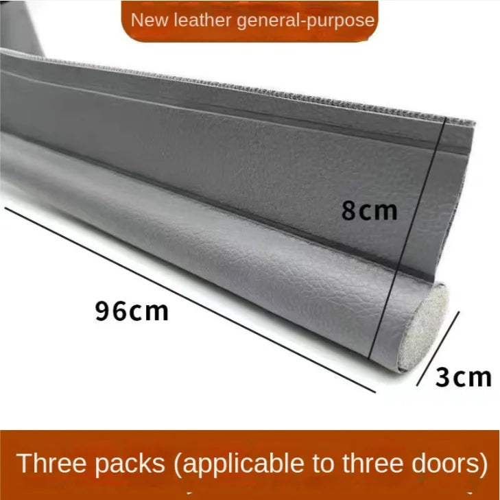 Non-Self-Adhesive Sound-Wind-Light-Bug Proof Cuttable Velcro PU Fabric Under Door Acoustic Round Foam Sealing Strips/Colors-Brown/Gray/Black/White