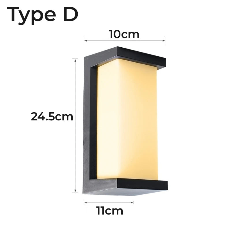Modern LED Outdoor Wall Lamp IP65 Plastic Waterproof Porch Front Door Sconce Garden Terrace Balcony Exterior Decor Wall Lighting