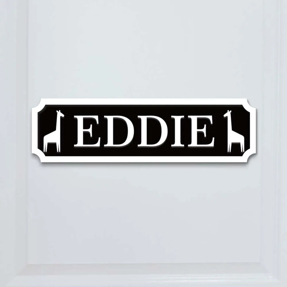 Wood Rectangle Customized Engraved Babies Name Personalized Door Signs/Colors-Black/Pink/Blue/Purple/White/Yellow/Green