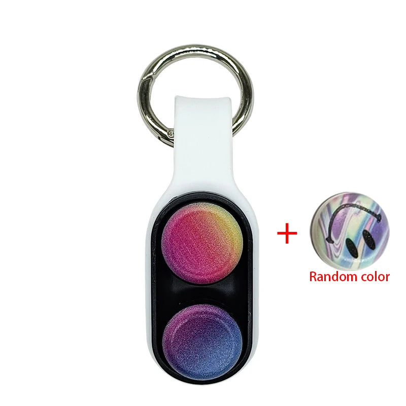 Lightweight Portable Multicolored Plastic Round Magnet Fingertip Elastic Ice Hockey Pucks Fidget Toys Keychains/Colors-Purple/Blue/Pink/White/Green/Black/Multicolor
