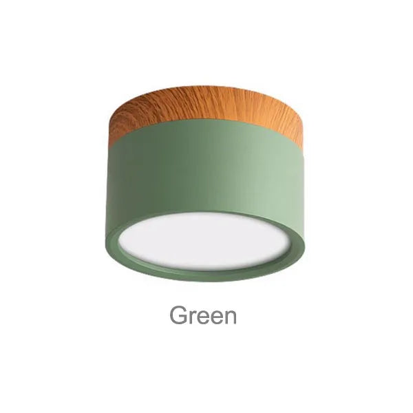 Modern Aluminum LED Warm-Cool White Downlight Dimmable Round Mounted Ceiling Spotlights/Colors-Green/White/Black/Blue/Yellow/Gray