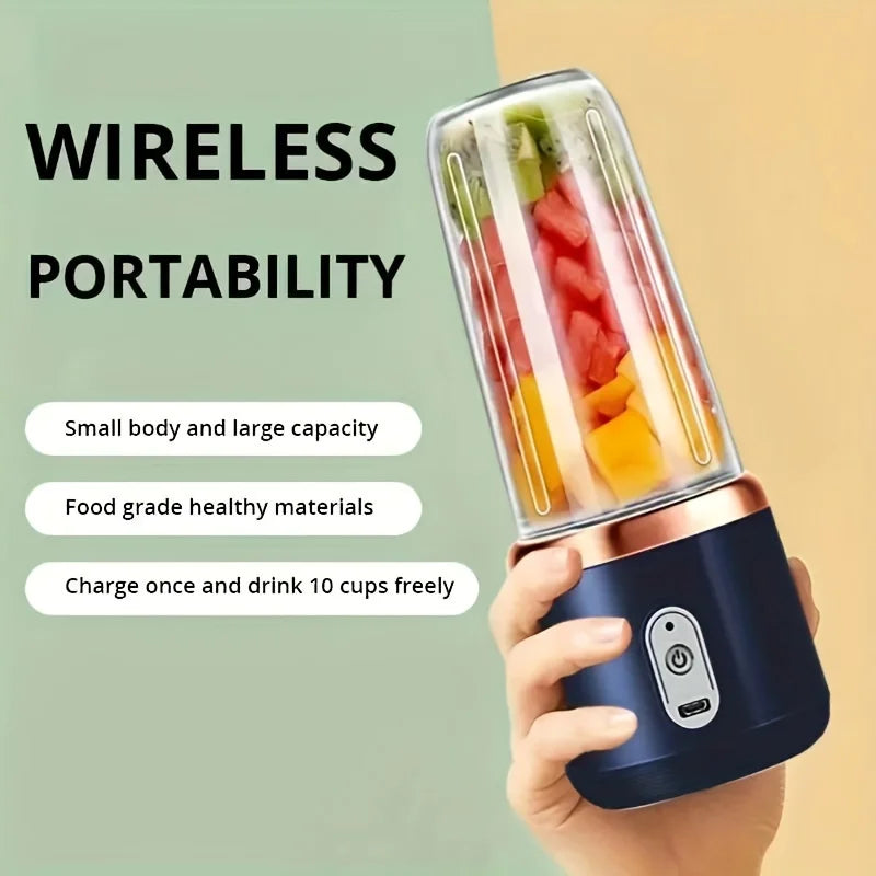 Built-In USB Portable 6 Blades Automatic Pulp Ejection Electric Juicers/ Double-Single Cups/Colors-Blue/Pink