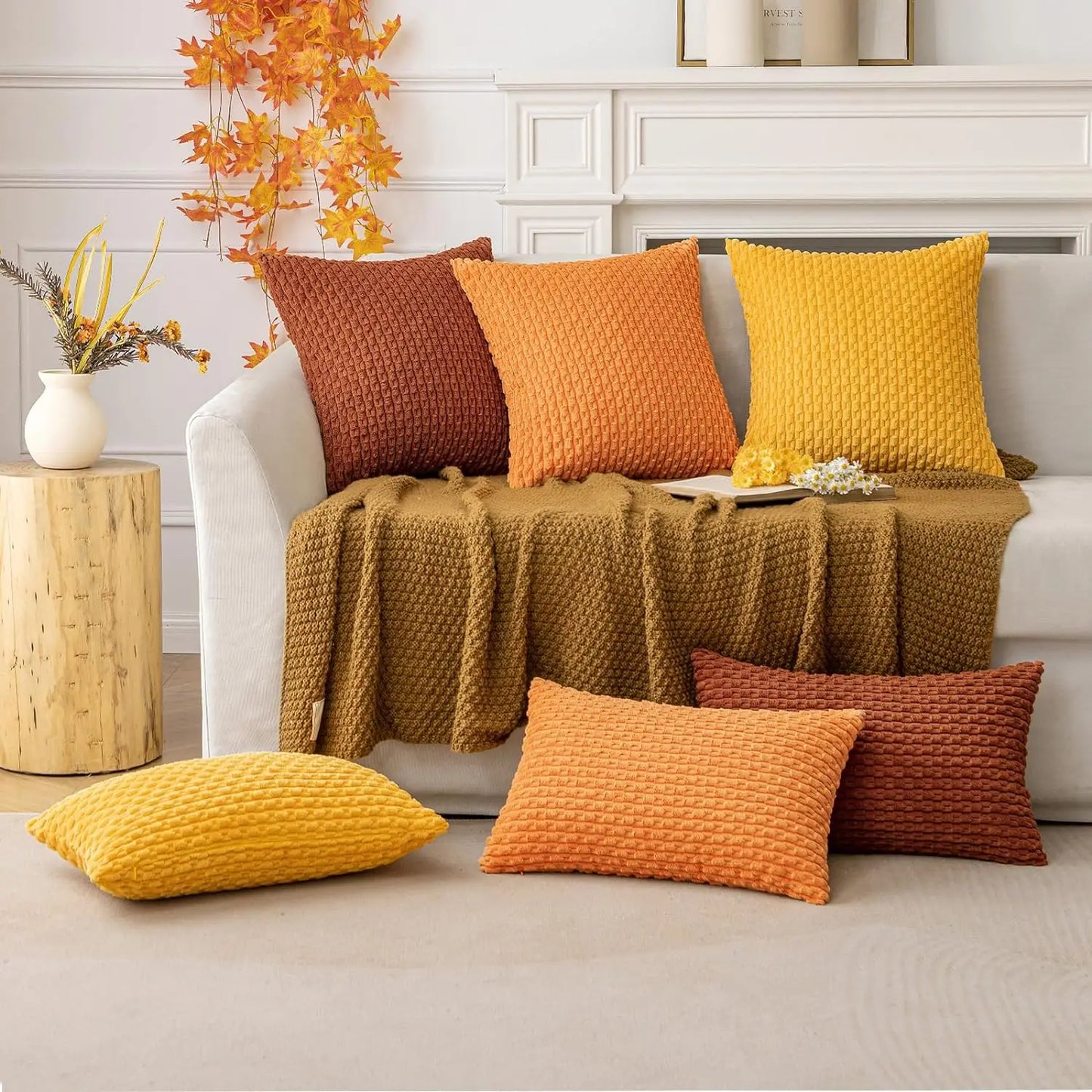 Polyester Striped Solid Throw Pillow Cover 20x20 Inches/Colors-Striped Solid Green/Striped Khaki/Striped Solid Dark Gray/Striped Solid Beige/Striped Solid Yellow/Striped Solid Pink/Striped Solid Orange/Striped Solid Gray