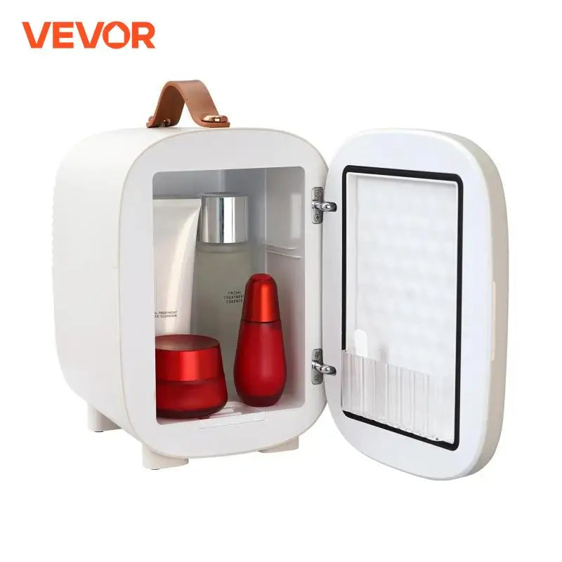 Vevor Mini White Portable Cold-Warm Mode Aluminum Lining Fridges/4-6 -12oz Cans/Only 4.08 lbs/ USB Power Cord