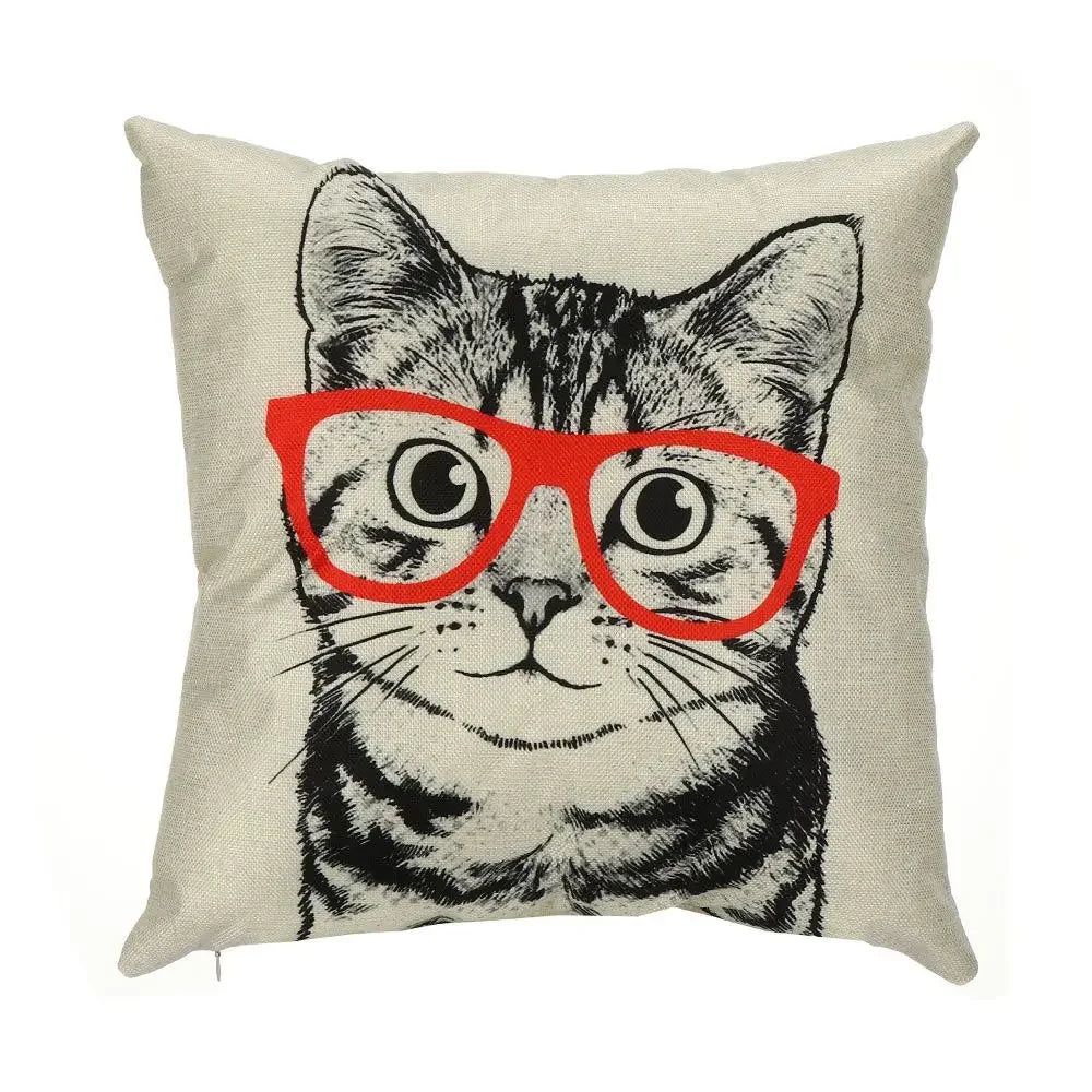 Printed Cute Cartoon Cat Polyester Pillowcase Covers/ Machine Washable/Size: 45 x 45cm