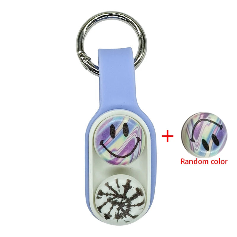 Lightweight Portable Multicolored Plastic Round Magnet Fingertip Elastic Ice Hockey Pucks Fidget Toys Keychains/Colors-Purple/Blue/Pink/White/Green/Black/Multicolor