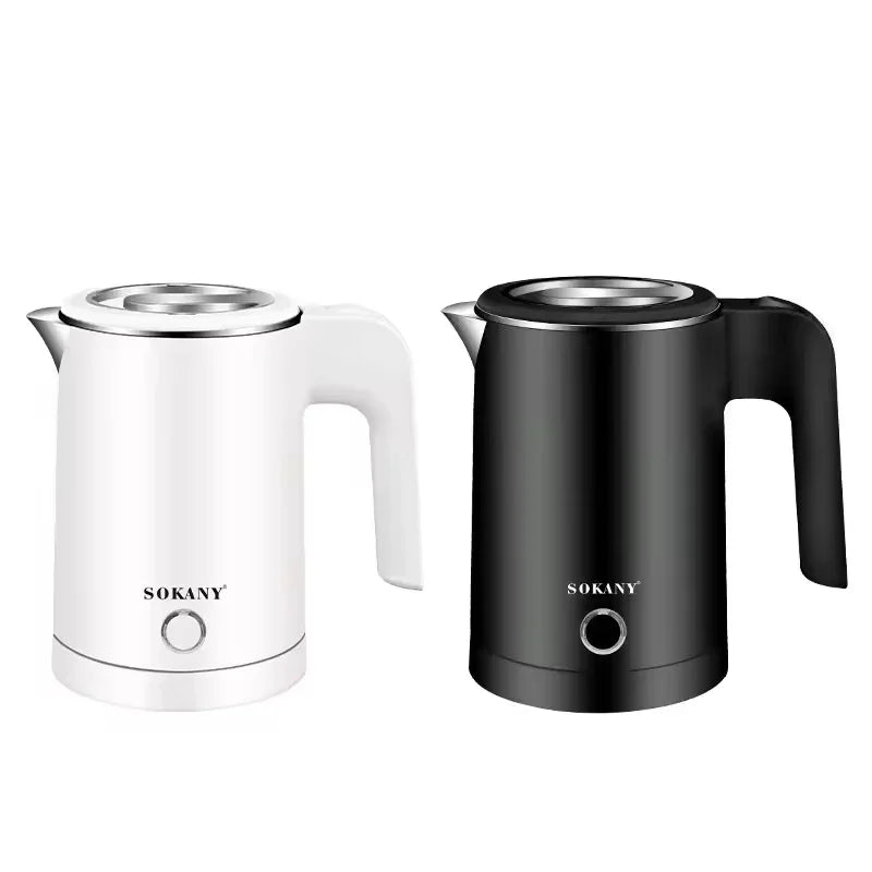 Electric Stainless Steel Hot Water Kettles/ Double Layer Heat-Resistant Wall/Auto-Off/AC-Powered/Colors-Black/White