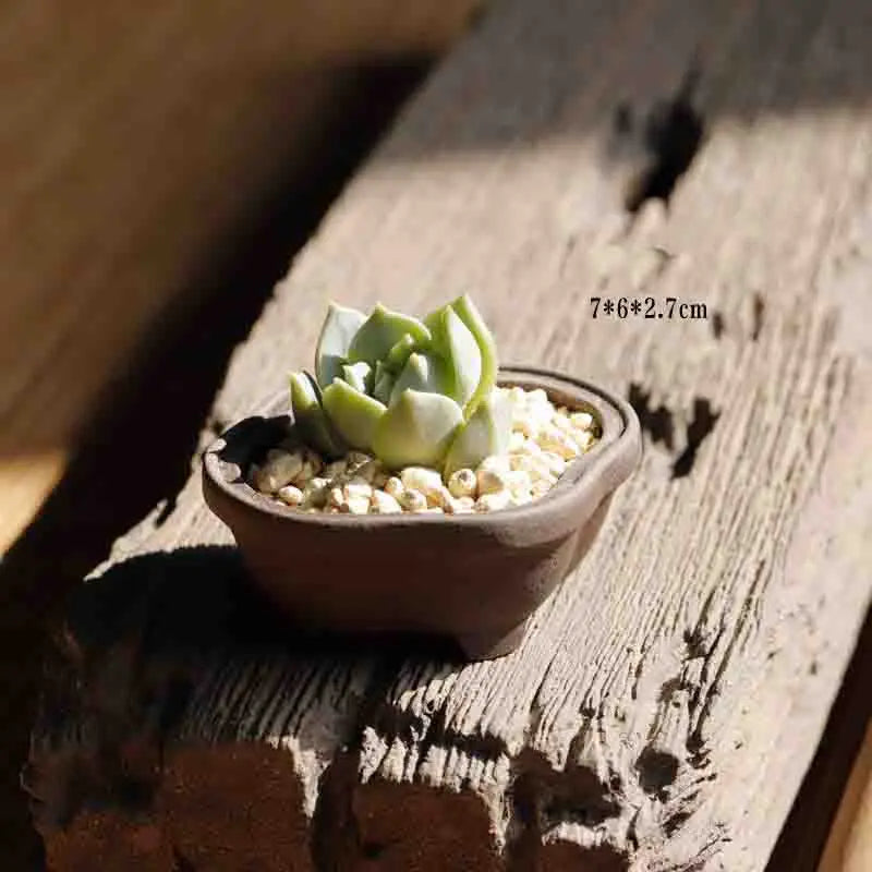 Yixing Purple Sand Flower Pot Mini Succulent Thumb Flower Pot Creative Home Chinese Small Bonsai Pot Decorative Flower Pot LE337