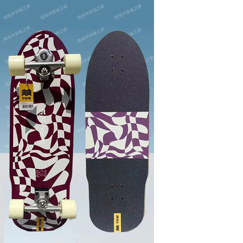 YOW Whole Kits Land Surf Skateboard Longboards w/ Trucks Wheels Bearings/And Tool/Colors-Black/Blue/Red/Striped/Yellow/Multicolor