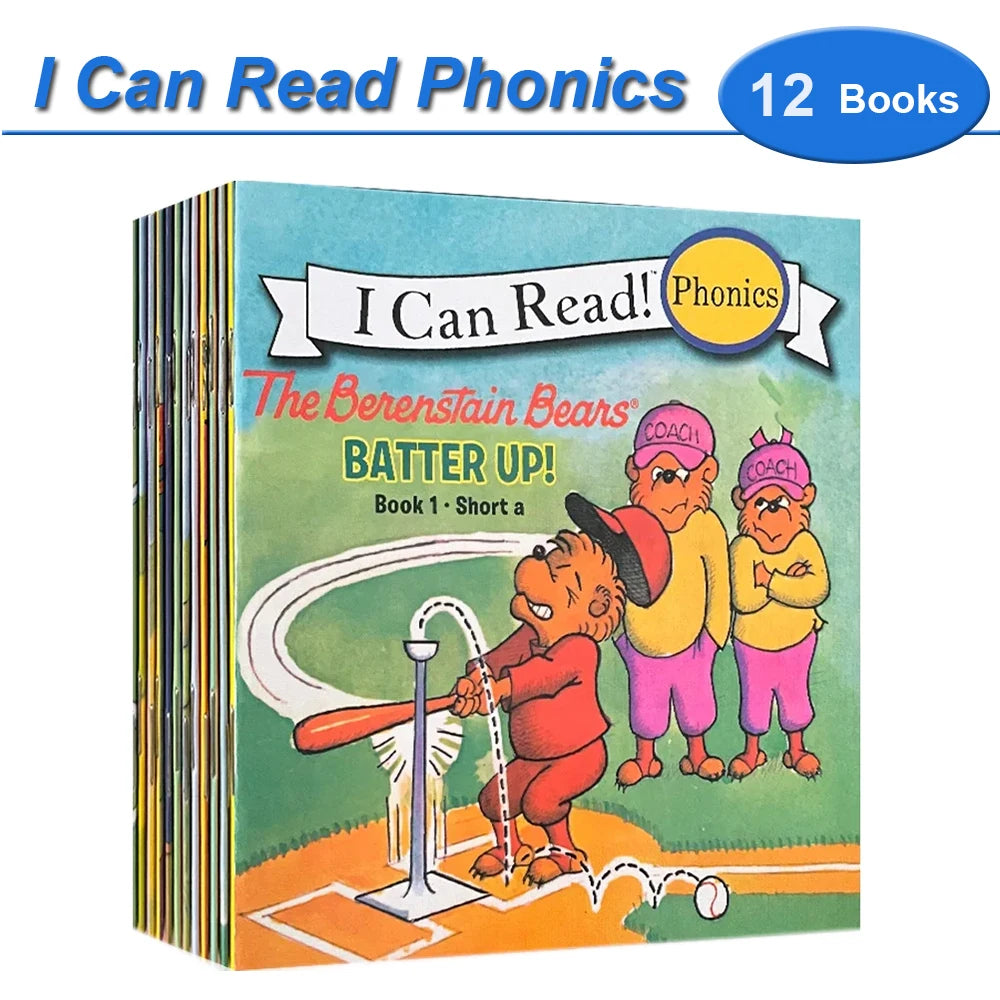 Kids 12 PCS Multicolor Paperback Educational My Very First English Picture Books-I Can Read Phonics Sets/ 12 Pages Per Book/Ages: 3-12 Years Old