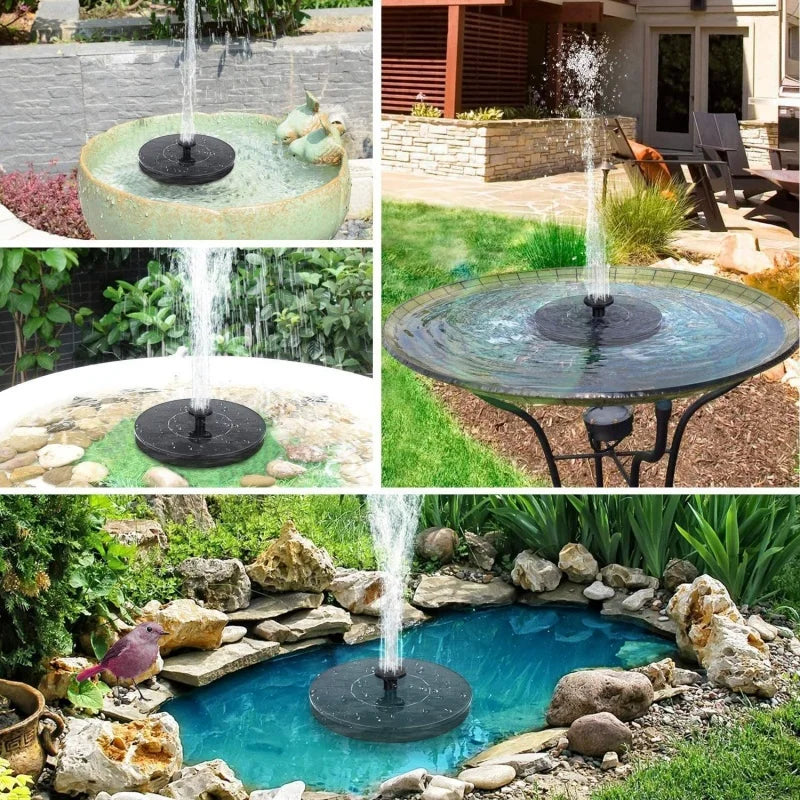 Mini Solar Water Fountain Pool Pond Waterfall Fountain Garden Decoration Outdoor Bird Bath Solar Powered Fountain Floating Water
