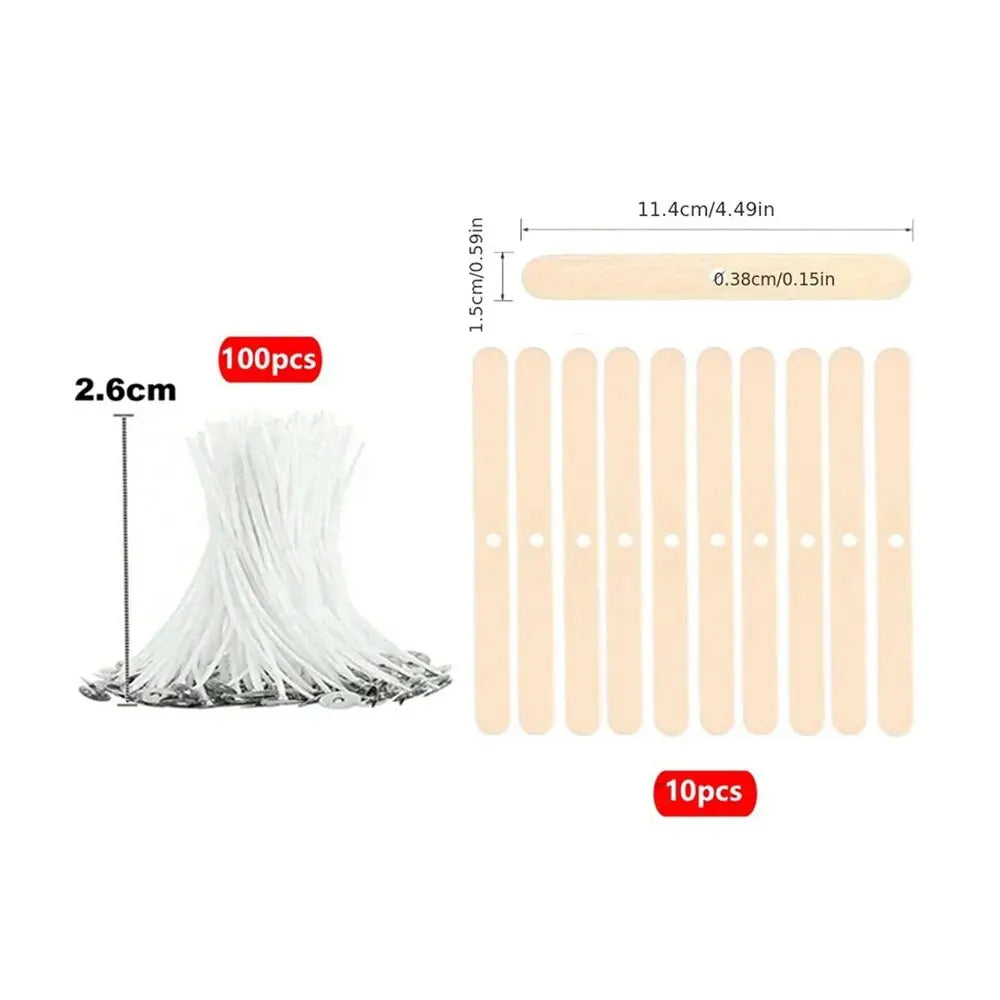 110 PCS Cotton Wicks-Soy Wax Core Smokeless Candle Wicks For Candle Making