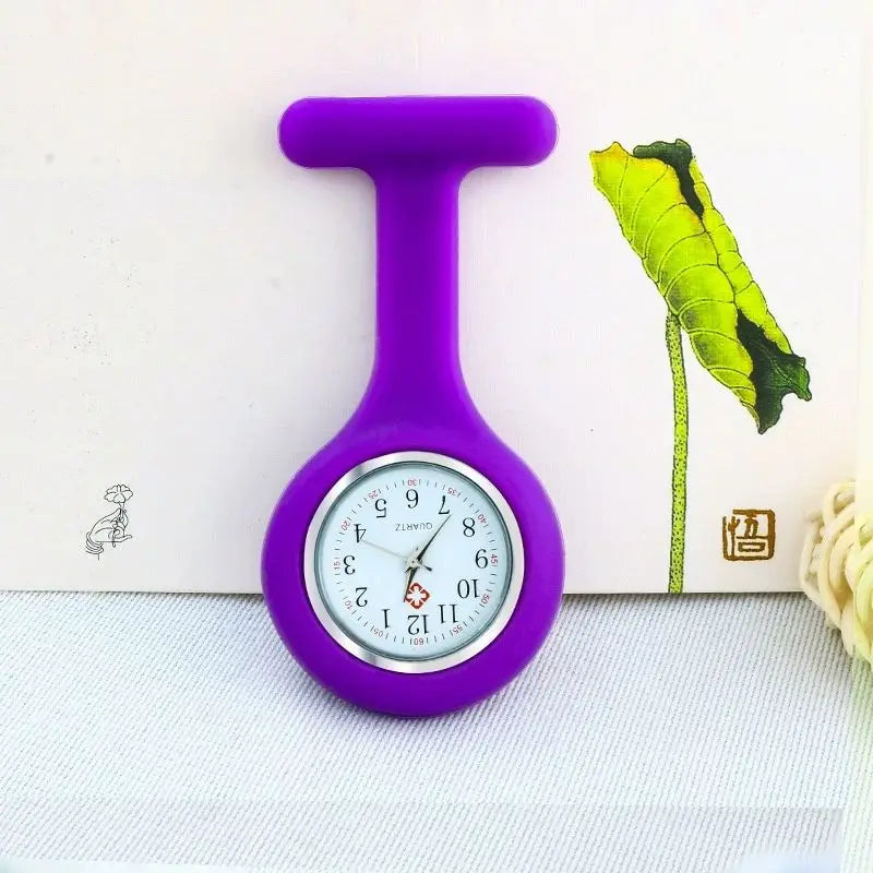 NULL Universal Quartz Analog Display Purple Silicone Jelly Covered Purple Nurses-Doctor Pin Fob Watches/Green/Yellow/Orange/Dark Blue/Baby Blue/Sky Blue