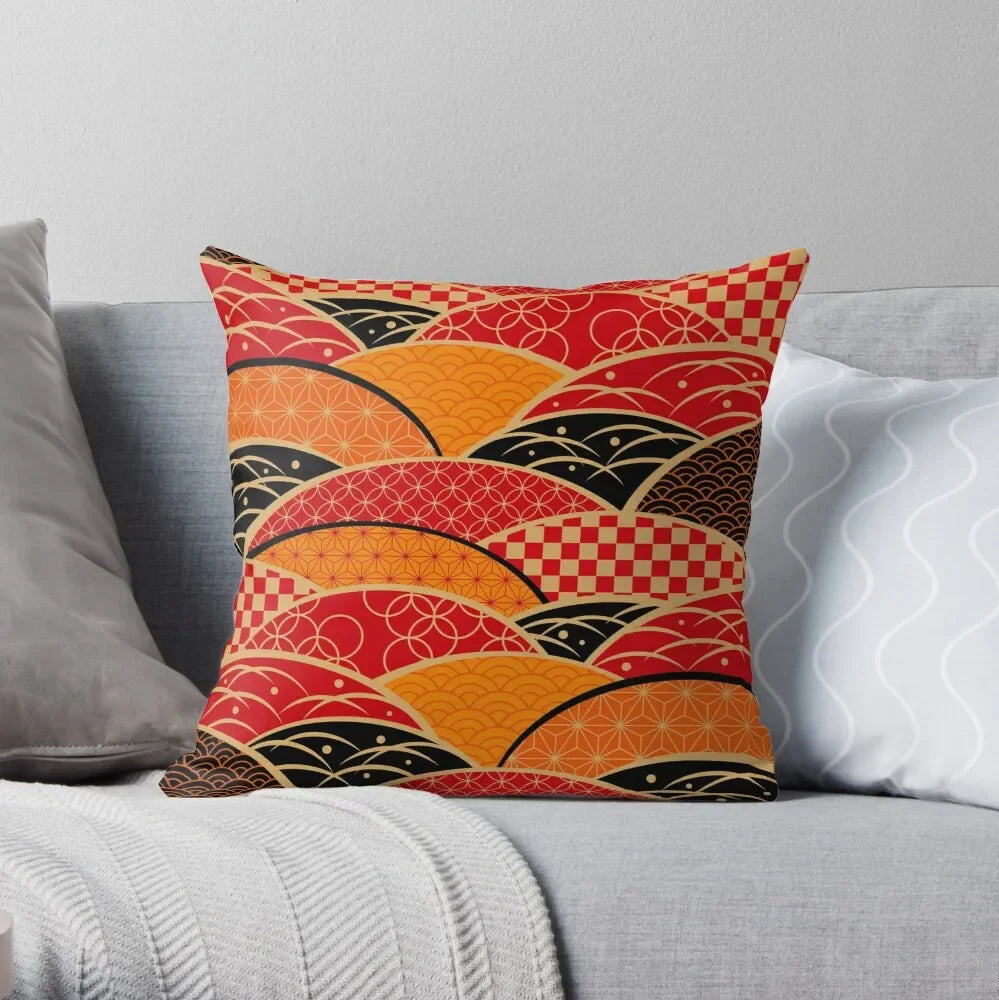 100% Polyester Square Chinese Style Pillowcases/Colors-Animal/Red/Multicolor/Yellow/White/Navy/Gray
