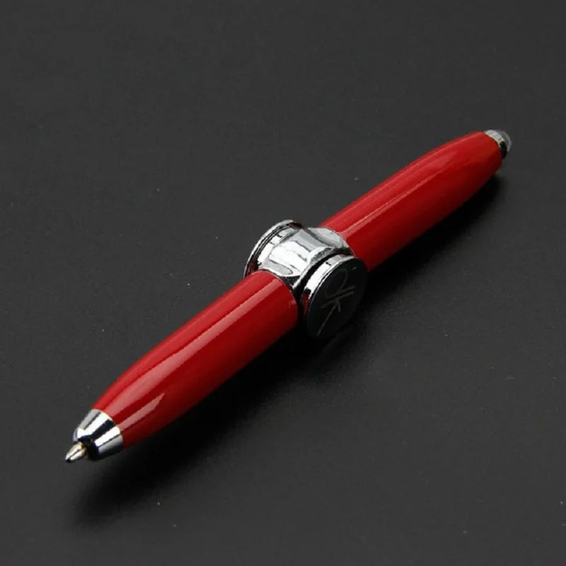 Gyro Metal Multi-Function Stress-Anxiety Relief LED Spinning Ballpoint Pen Fidget Toys/14-18 + Years Older/ Colors-Blue/Red/Silver/Gold/Black