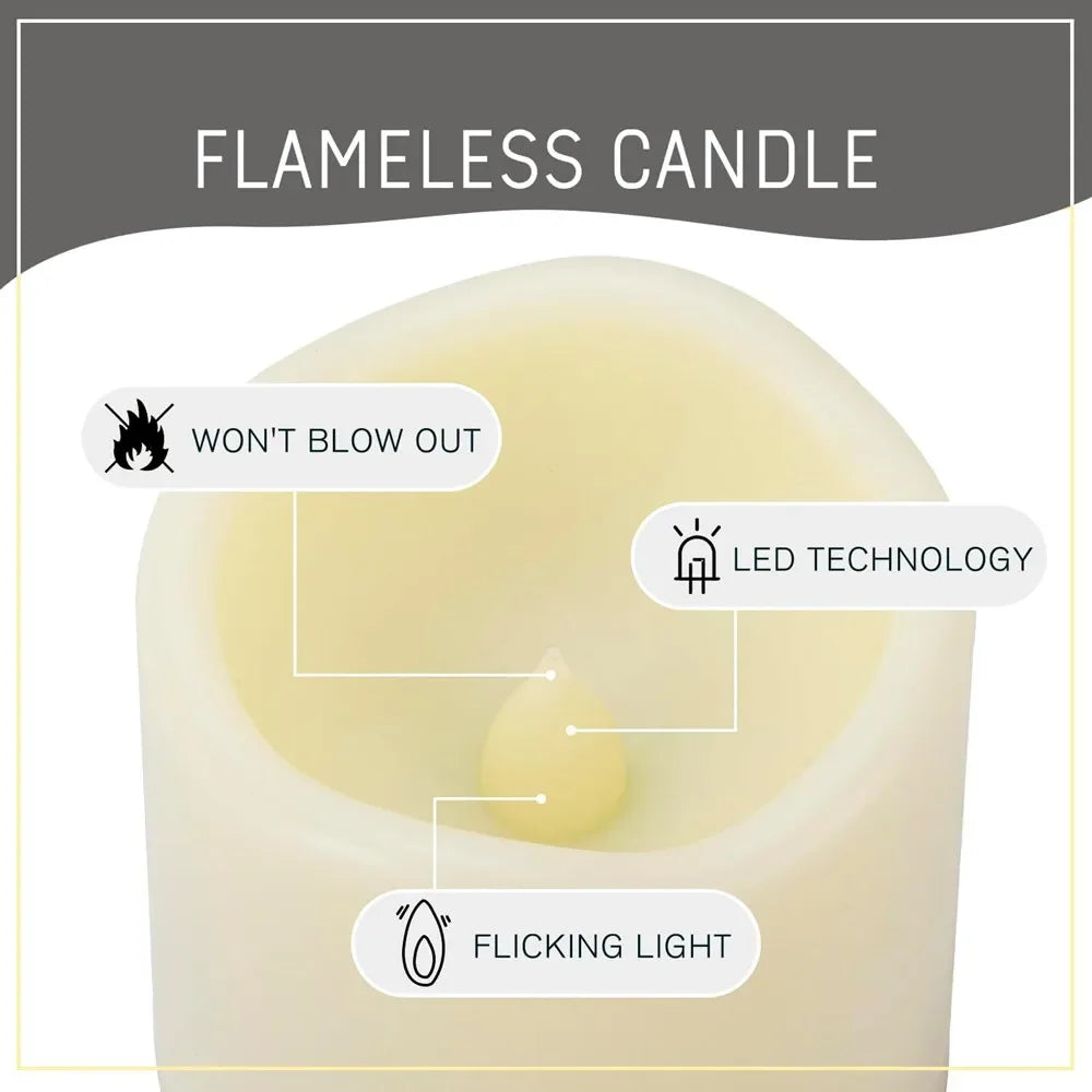 3-12 PCS SET LED Round Plastic Remote Control Water-Resistant Flickering Flameless Electronic Candles/5 DRY BATTERY Not Included /Bulbs Not Included/Colors-Yellow/Beige/White