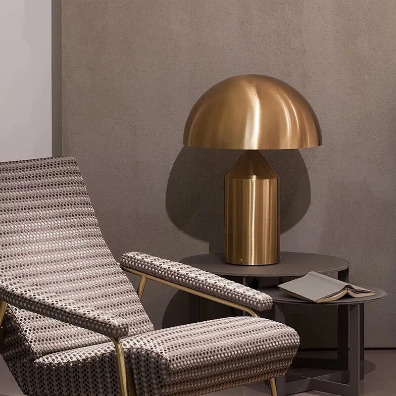 ART DECO LED Metal Mushroom Downward Up-Down Shade Table Lamps/Colors-Gold/White/Black/Bronze/Silver/Batteries Not Included