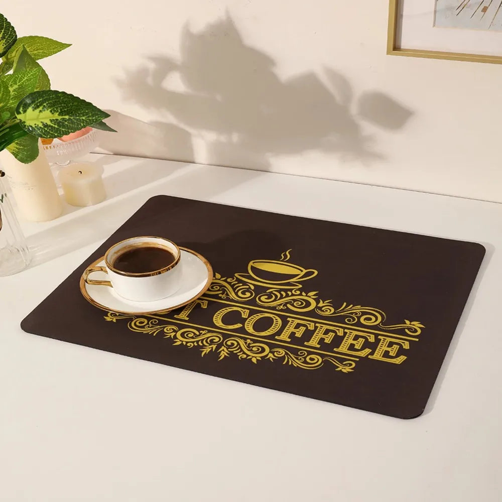 VIKAMA Anti-Slip Waterproof Kitchen Geometric Dish Drainage Mat