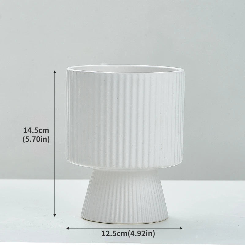 Nordic Creative Striped Ceramic Flower Pots, Modern Minimalist Morandi Vases, Green Plants, Home Decoration, Modern Decoration
