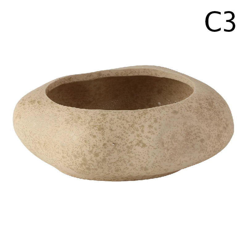 Creative Lotus Seedpod Ceramic Vase Zen Tea Table Desktop Japanese Ikebana Flower Arrangement Utensils Ceramic Stone Sand Decor