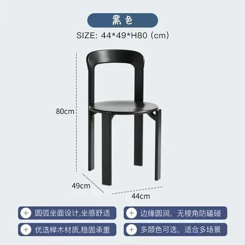 SAFEBET Outdoor Modern Black Upholstered Padded Customized Faux Leather-Vinyl-Wool Fabric Cushions Solid Beech Wood Hard Backrest-Round Flat Seat Wool Felt Feet Art Designer Kitchen-Dining Room Chairs/Colors-Black/Orange/Brown/Green/Blue