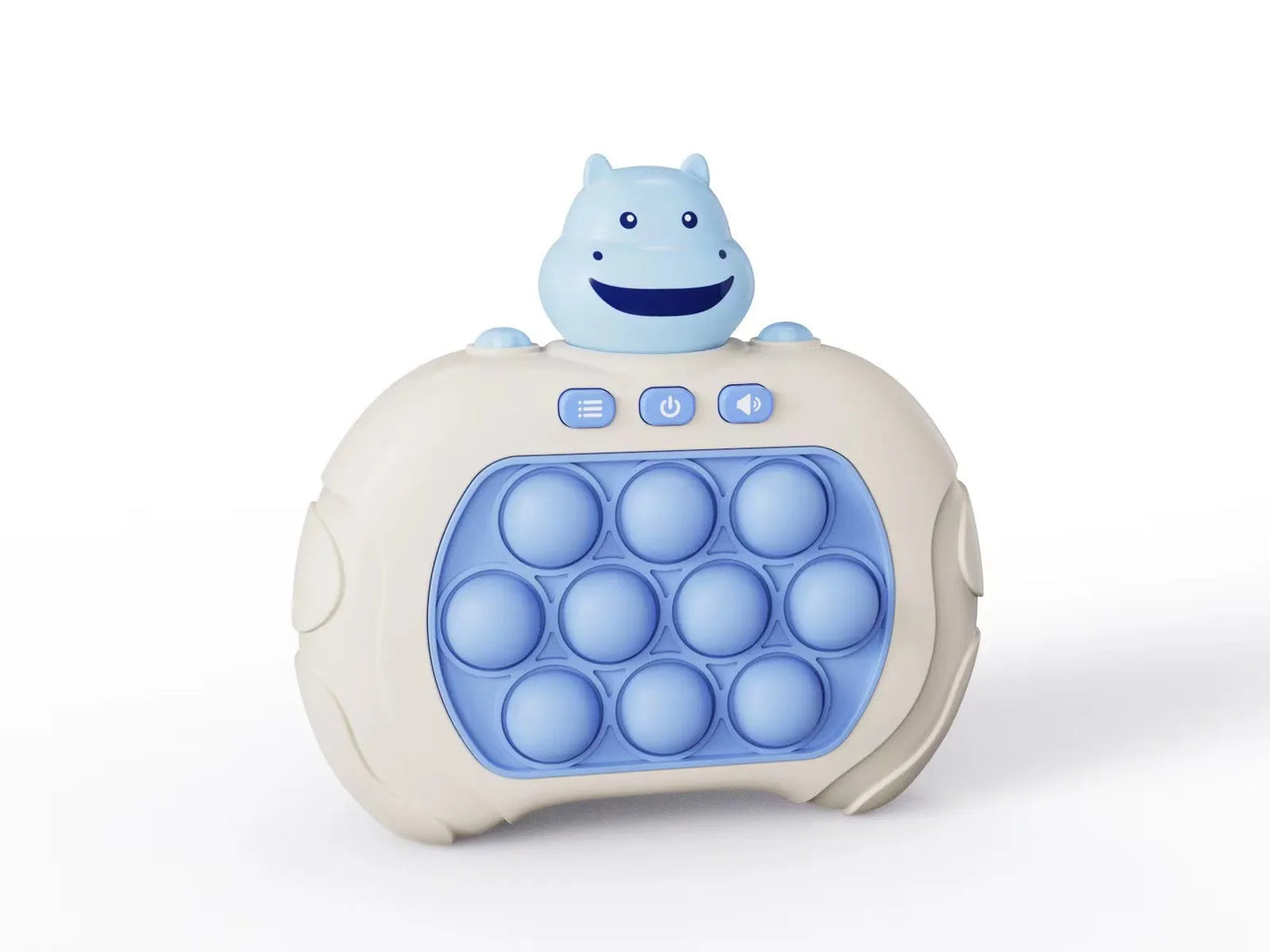 LED Display Screen Blue Hippo Animal Electronic Pop Quick Push Game Console Fidget Toys/Ages: 6-12 + Years Older