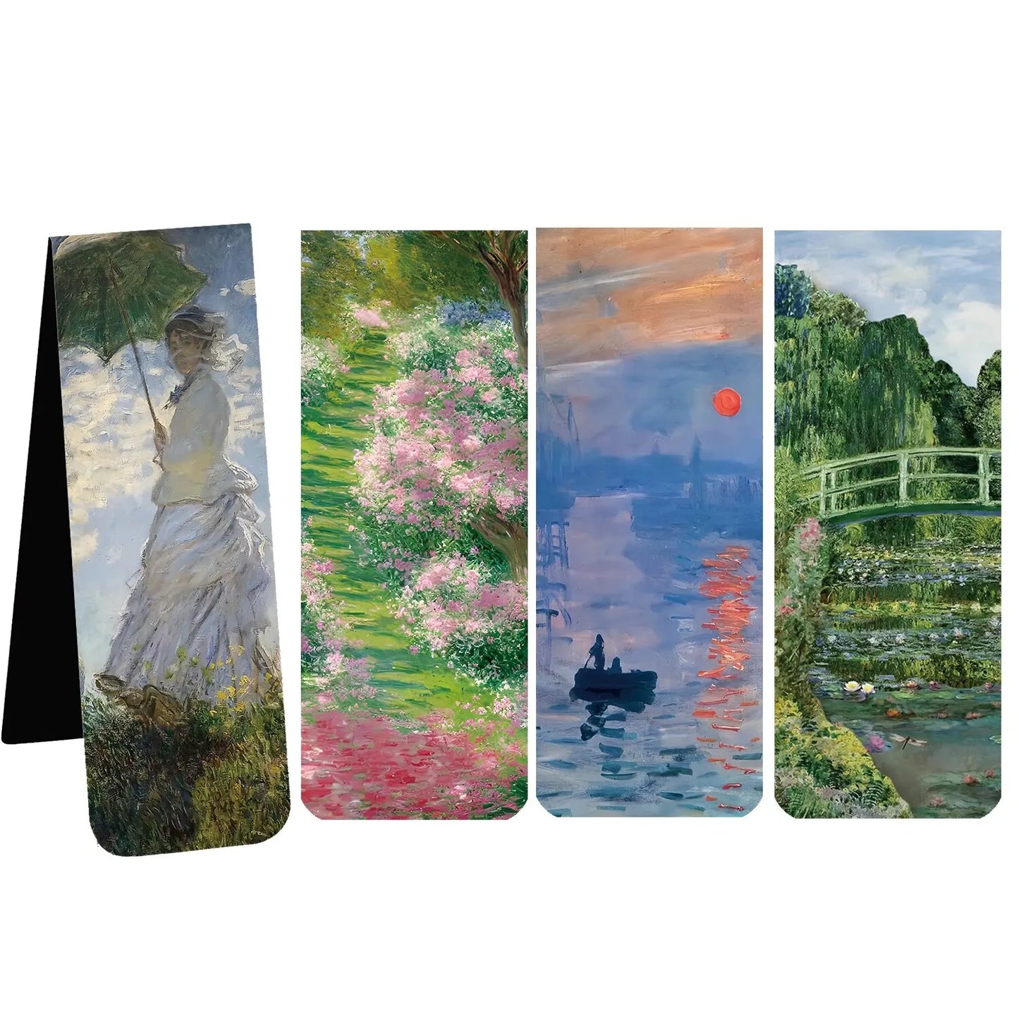 Modern 4 PCS Famous Artistic Van Gogh Multicolor Rectangle Shaped Four Different Impressionist Paintings Magnetic Page Clips Paper Bookmarks Sets