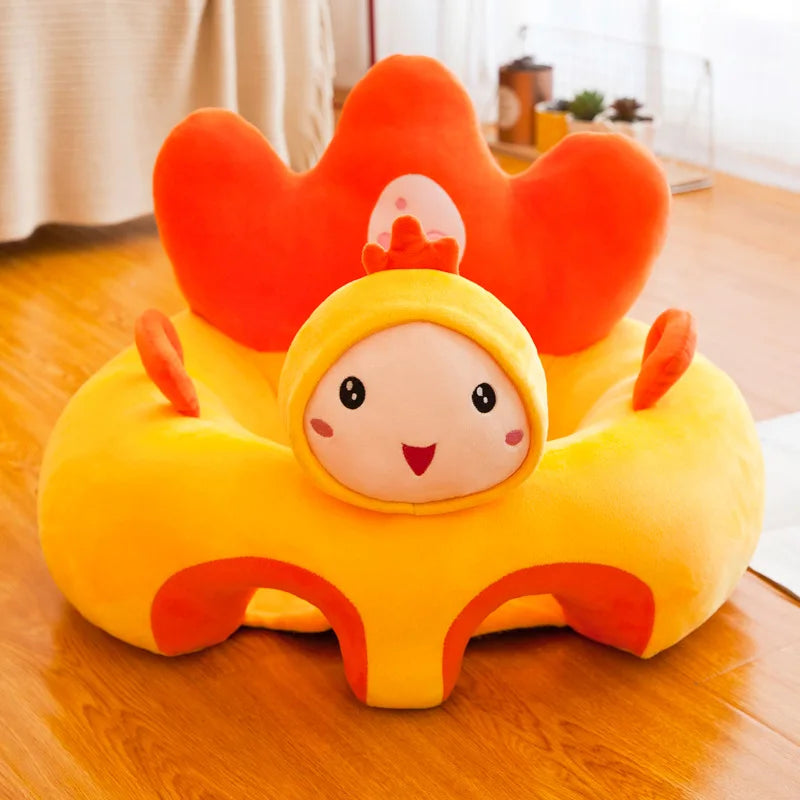 Babies-Preschoolers Upholstered Soft Velvet Fabric Electric Embroidery Cute Cartoon Animal Face Images Learning Seat Chairs/Ages: Newborn 0-3 Years + Older/Colors-Orange/Green/Gray/Black/Brown/Red/Multicolor/Checkered/Animals