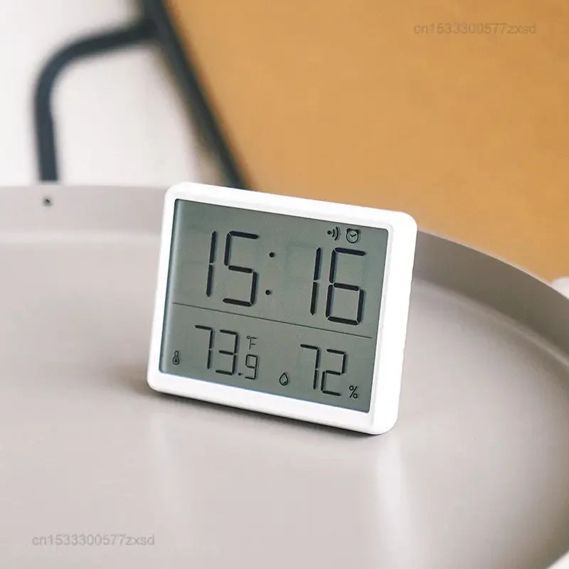 Xiaomi Automatic Rectangle Indoor Sensor Clock Multifunction Thermometer-Hygrometric Electronic Temperature-Humidity Levels Wall Monitor Clocks/Colors-White/Black