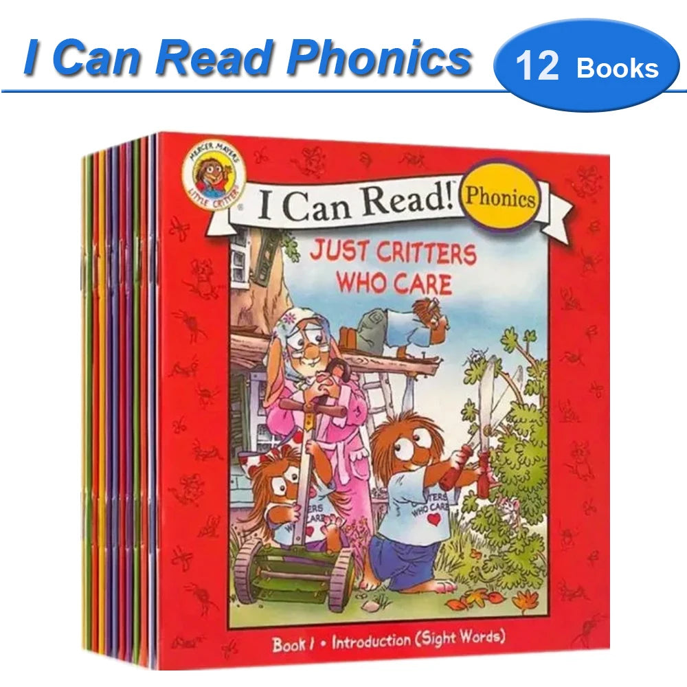 Kids 12 PCS Multicolor Paperback Educational My Very First English Picture Books-I Can Read Phonics Sets/ 12 Pages Per Book/Ages: 3-12 Years Old