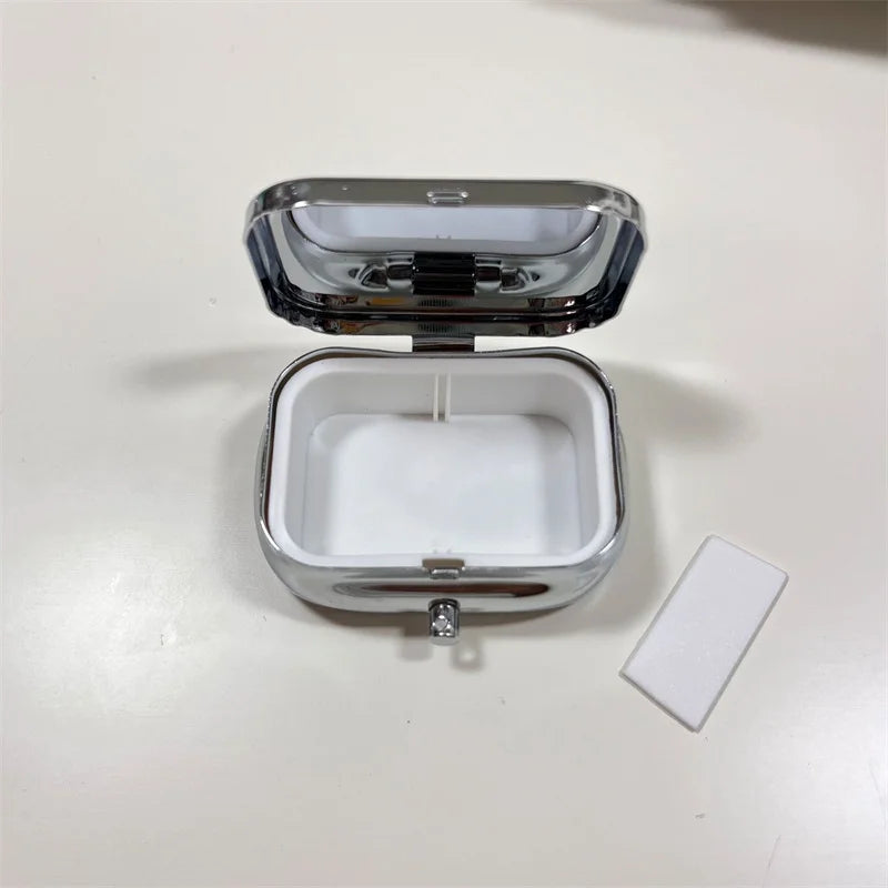 Hello Kitty's Cat Portable Square HD Mirrored Mini Sealed Cute Cartoon Girl Heart 2 Sub-Pockets Jewelry Box