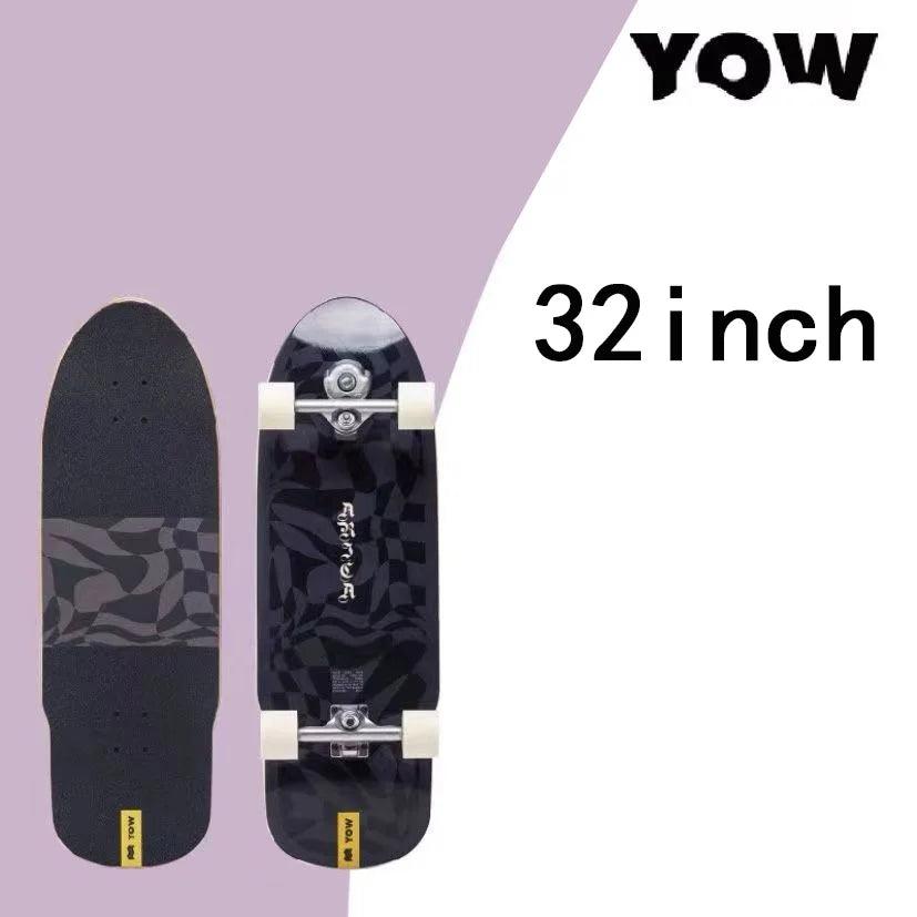 YOW Whole Kits Land Surf Skateboard Longboards w/ Trucks Wheels Bearings/And Tool/Colors-Black/Blue/Red/Striped/Yellow/Multicolor