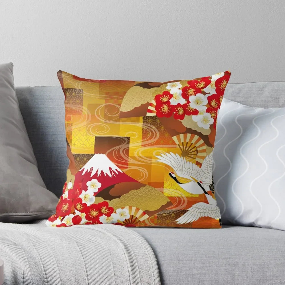 100% Polyester Square Chinese Style Pillowcases/Colors-Animal/Red/Multicolor/Yellow/White/Navy/Gray