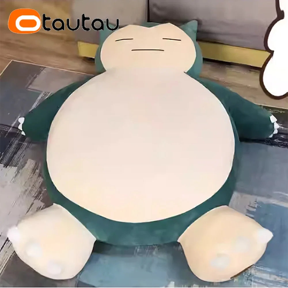 OTAUTAU Home Decor Accents 4.5 Foot Giant Green-Beige Cute Anime Cartoon Cat Shaped Bean Bag Pouf Waterproof Empty Without Filling Covers/ Without Filling/Choose Memory Foam Filler/Choose Cotton Filler/Colors-Green/Blue/Beige