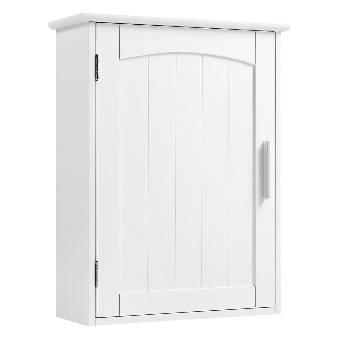 White Melamine Wall Hanging Bathroom Cabinet w/ Adjustable Shelf/Door/Metal Hinges/Dimension: 40x18x52cm (L x D x H)