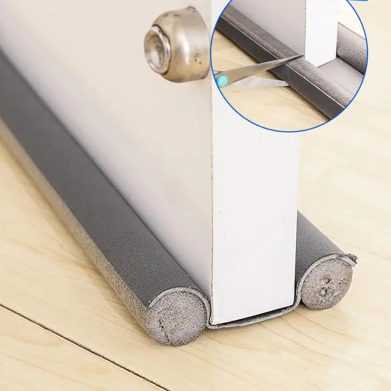 Non-Adhesive Flexible EVA Foam Velvet Fabric Cuttable Round Under Door Draft Stopper Sealing Strips/Colors-White/Gray/Brown/Black