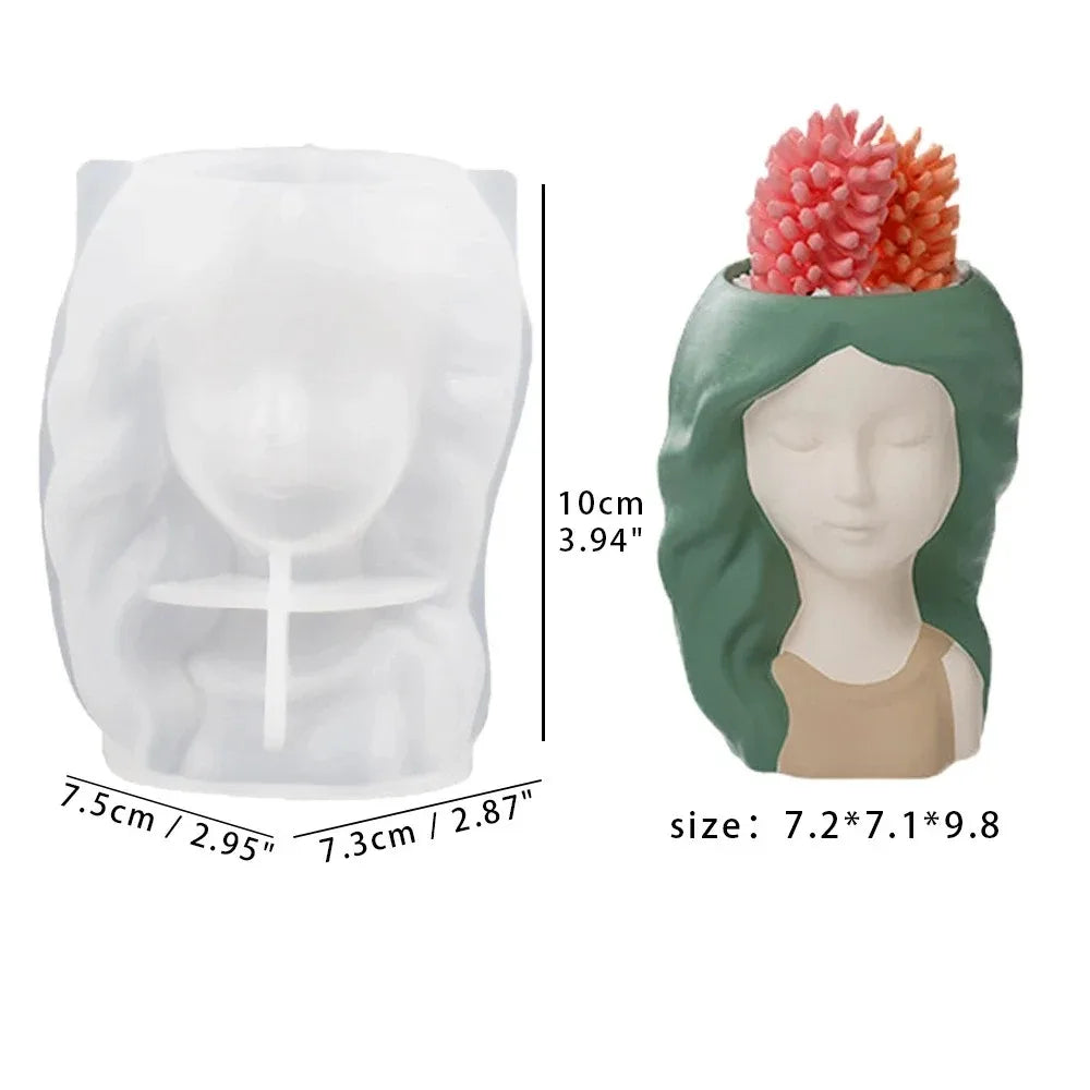 Milky Garland Girls Sleeping Beauty Potted Silicone Craft Molds