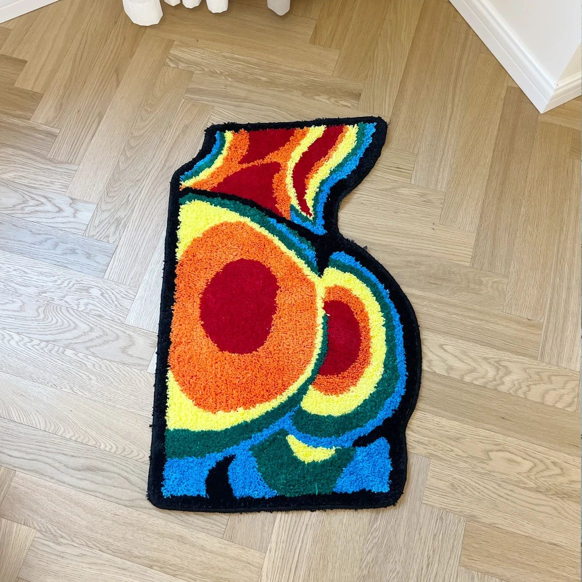 100% Acrylic Anti-Slip Colorful Butt Shape Rugs /Sizes: 80x47 CM / 31.5x18.5 inches/Colors-Multicolor/Red