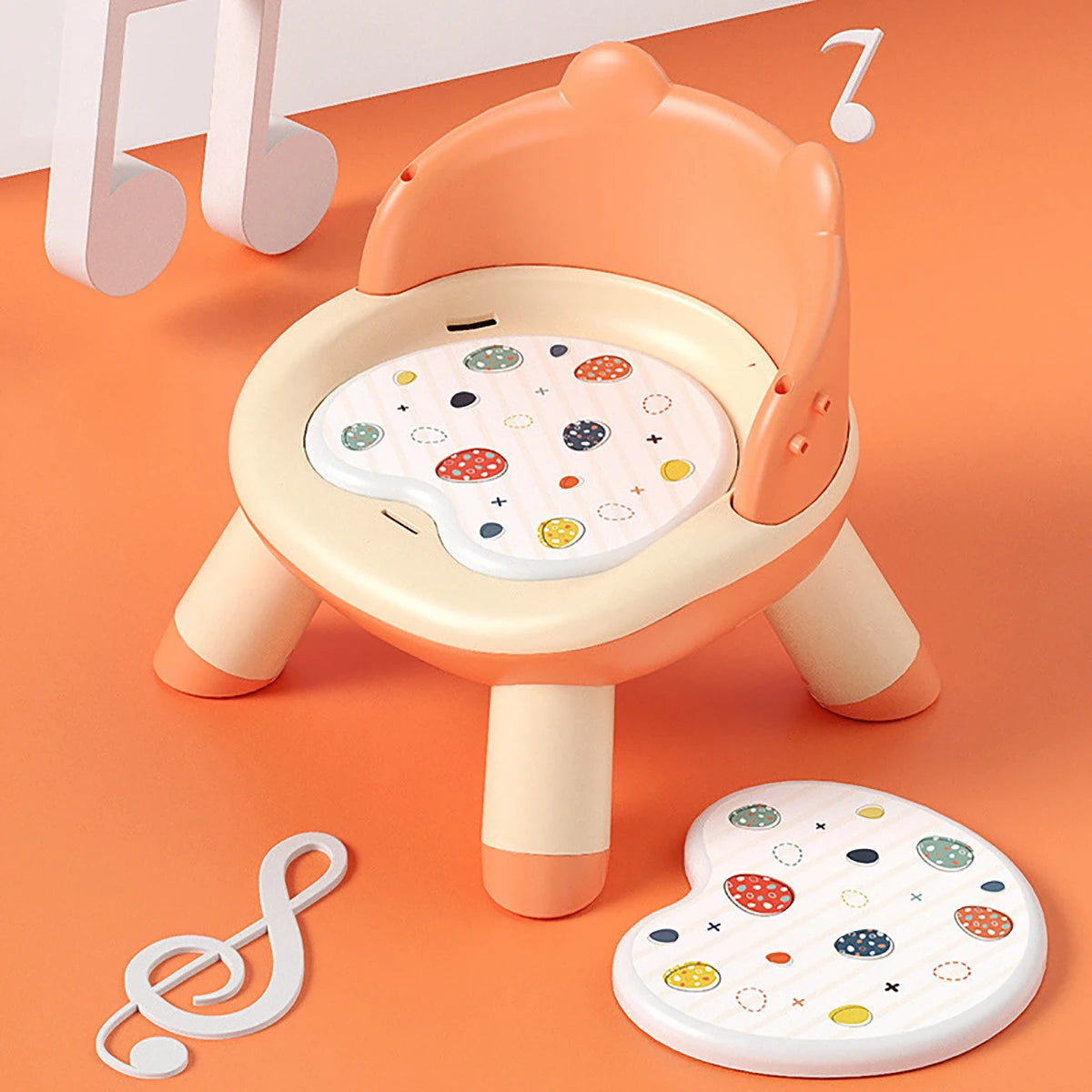 Babies-Toddlers Plastic Small Detachable Table Tray Double-Plated PVC Model Cushion Dining High Chairs/Colors-Pink/Orange/Blue/Clear/Multicolor/White/Dots/Beige/Animal/Ages: Newborn 0-6 Years Old