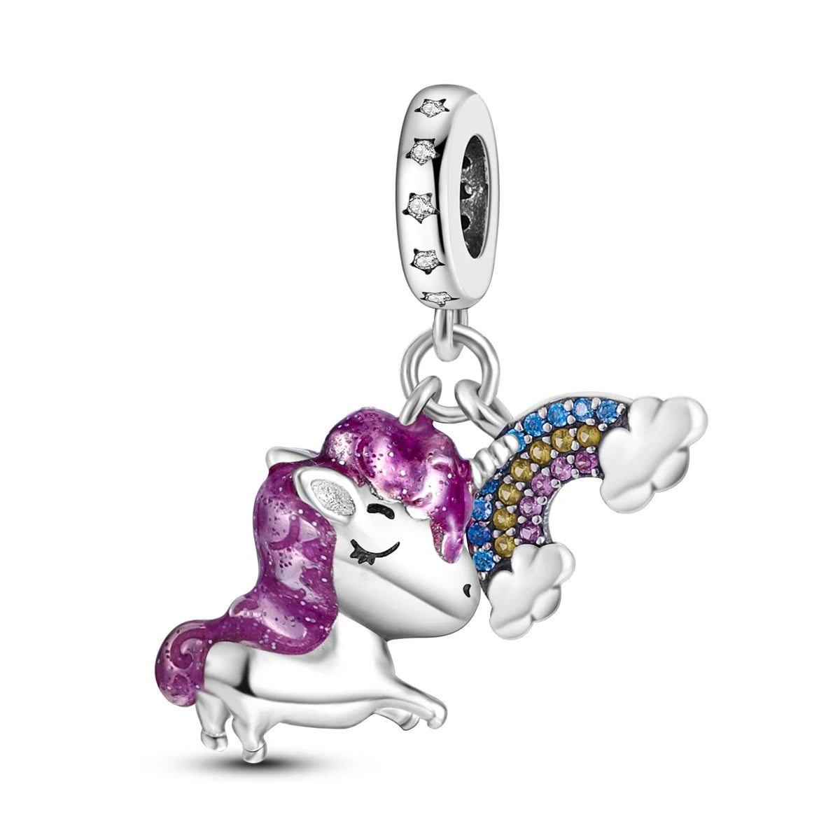 Fine Irregular Silver Plated Round Charms-Pendants Rope Link Bracelets/Colors-Silver/Pink/Multicolor/Floral/Animal
