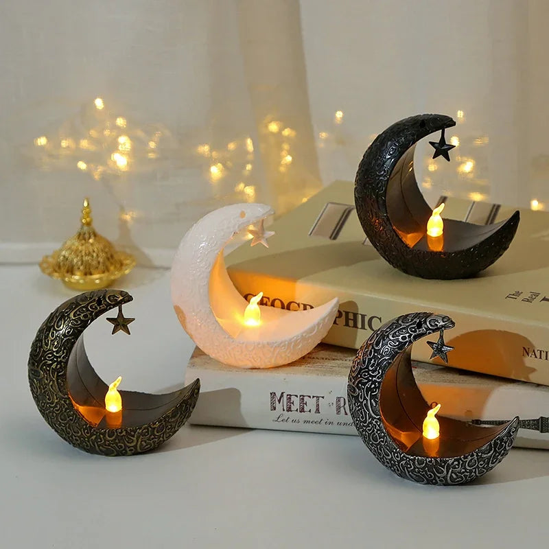 Plastic Semi-Handmade-Mechanical Modern Middle East Star-Moon Shape Candleholders/Colors-Bronze/Black/White